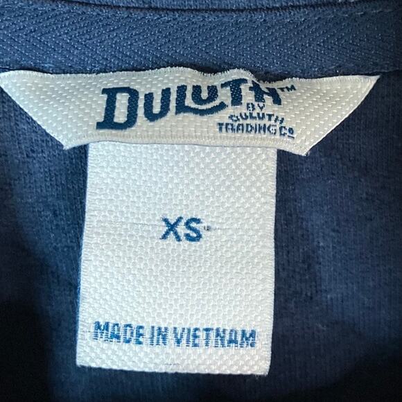 Duluth Trading Company Womens Sweatshirt Blue Quilted 1/4 Button Pullover XS - Picture 6 of 11